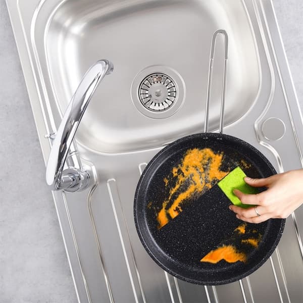 Stekepanne 26 cm stål non-stick granitt til alle komfyrer/ovner
