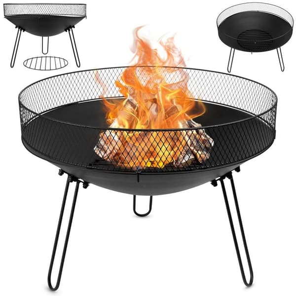 Metallisk Eldstad 60 cm: Säker Brasa för Trädgård/Terrass