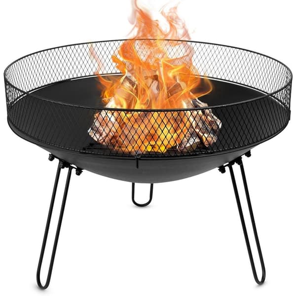 Metallisk Eldstad 60 cm: Säker Brasa för Trädgård/Terrass
