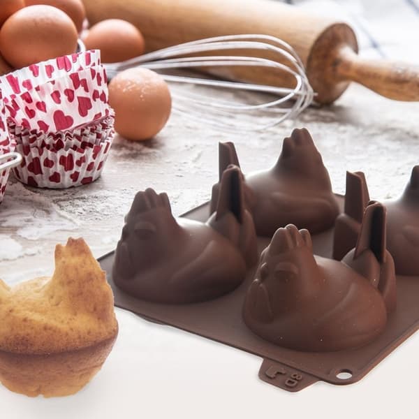 Silikonform til muffins, kjeks og sjokolade - kyllinger