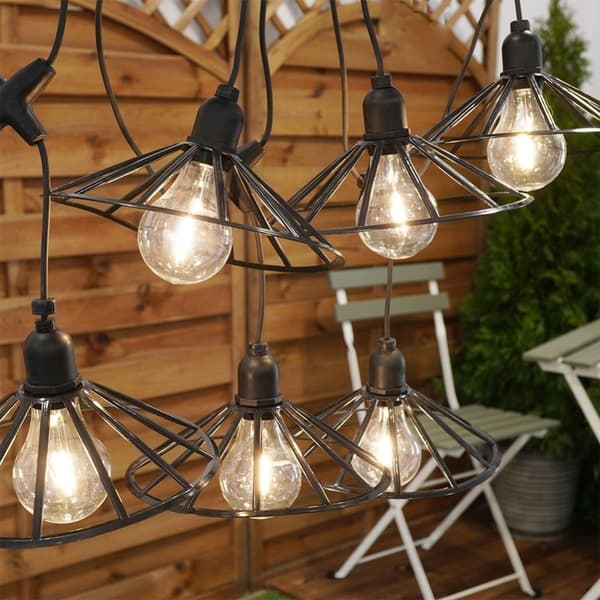 Trädgårdsslinga med LED-lampor och timer för utomhusbruk