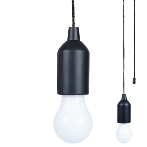 LED-lampe i lyspæreform med 90 cm ledning for camping