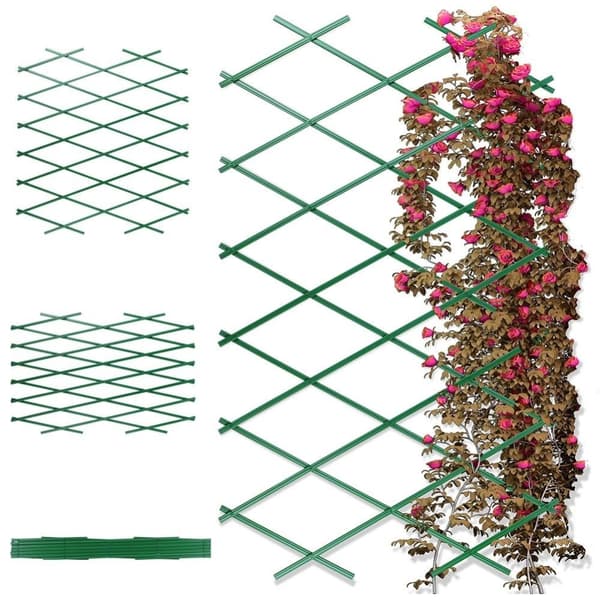 Justerbart plastgitter for klatreplanter i hagen
