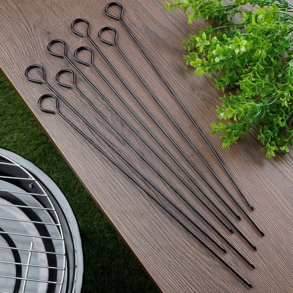 Grillspydsett i rustfritt stål, non-stick, 8-pakning