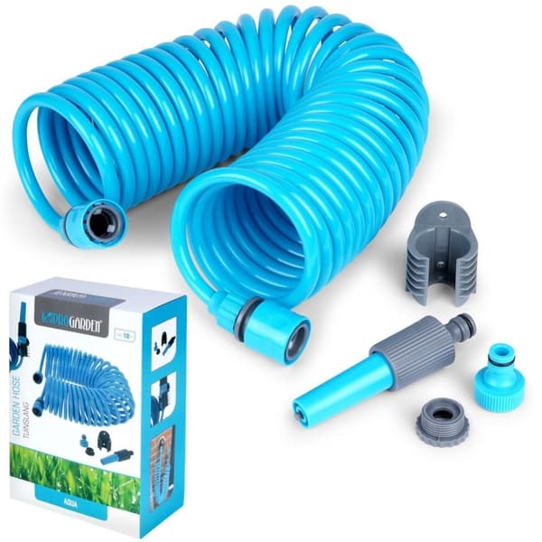 Spiral hageslange 10m - flokefri og selvrullende