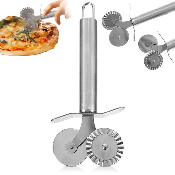 Pasta- och Ravioliverktyg med Släta och Våfflade Stålblad