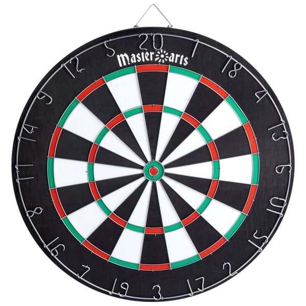 Dubbelsidig Darttavla, 45 cm, Trä, Inkl. Pilar i Färger