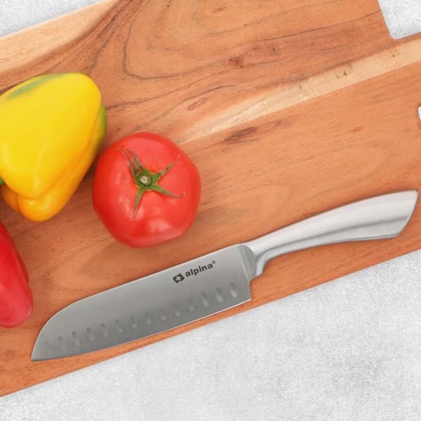 Santoku Kockkniv i Rostfritt Stål med Räfflade Blad