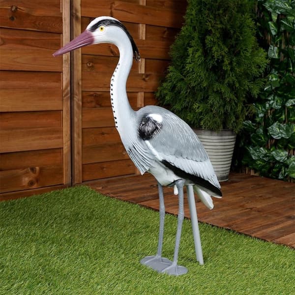 Trädgårdsfigur häger, 72 cm hög, högkvalitativ