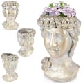 Miniatyrbilde 7 av 7: Gresk Head blomsterpotte i gullsement for unik innredning