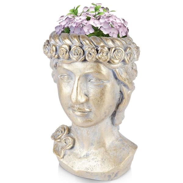 Gresk Head blomsterpotte i gullsement for unik innredning
