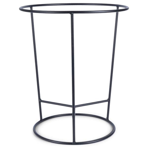 Sort stål blomsterstativ til krukker, justerbar diameter