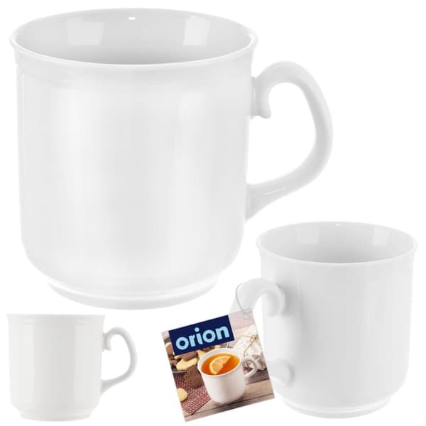 Perfekt porselenskrus til kaffe og te, med komfortabelt håndtak