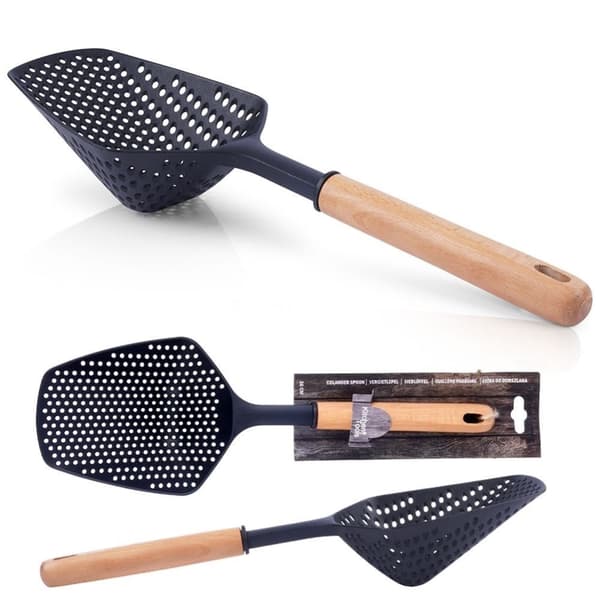 Universal kjøkkenskje for pasta og dumplings, slitesterk nylon