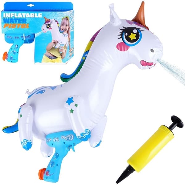 Oppustelig Unicorn vandpistol til sommerleg
