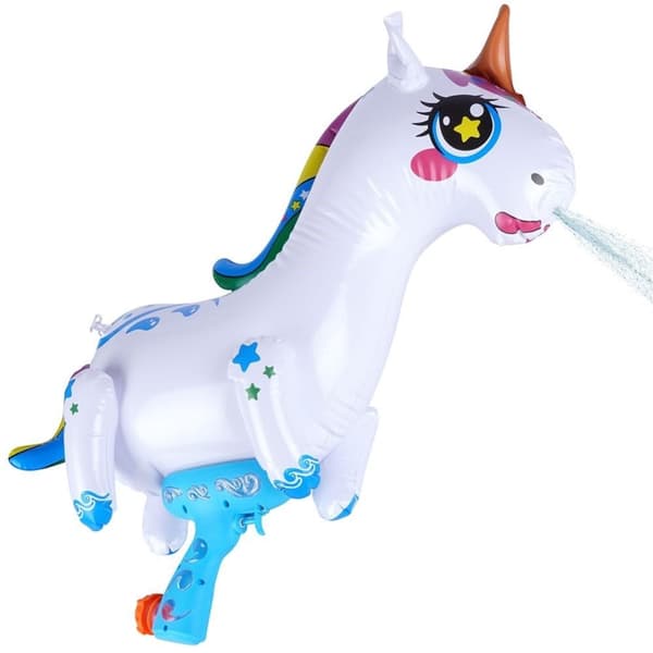 Oppblåsbar Unicorn vannpistol for sommerlek