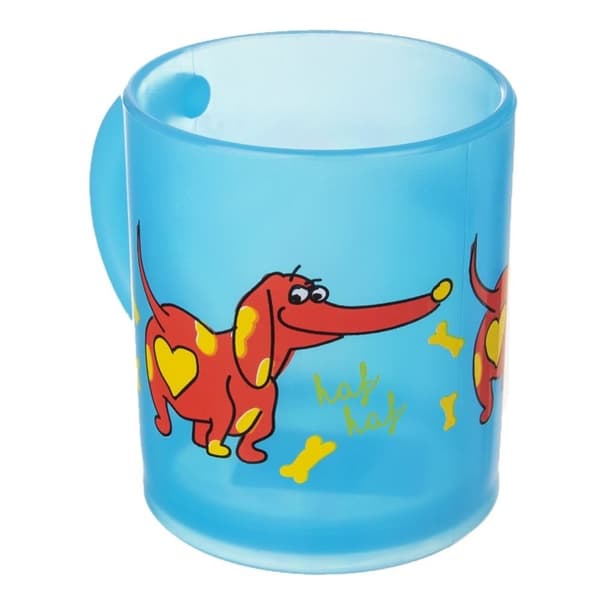 Krus med farverigt hundemotivOplev vores krus med et farverigt hundemotiv, perfekt til alle slags drinks, inklusive juice og te. Dette krus er både le