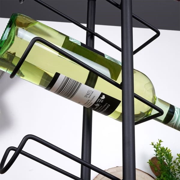 Vinreol til 6 flasker i sort metal og LOFT stil