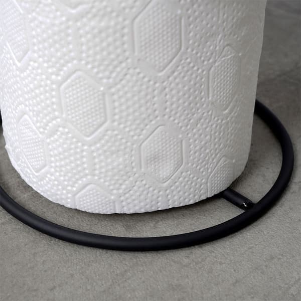 Stilfuld sort toiletpapirholder i metal