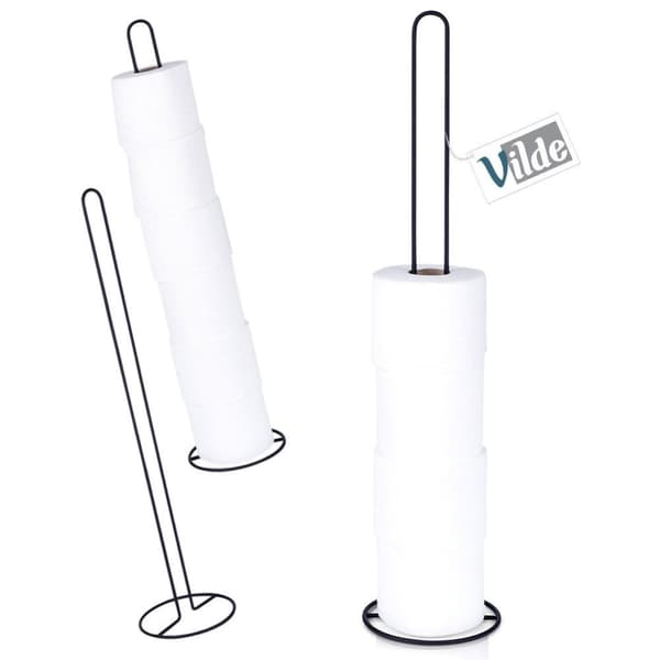Stilfuld sort toiletpapirholder i metal