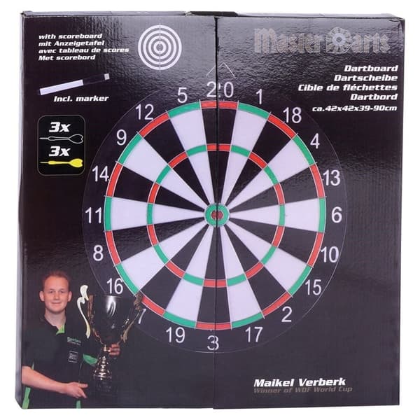 Kaksipuolinen tikkataulu ja tikkataulu, halkaisija 42 cm