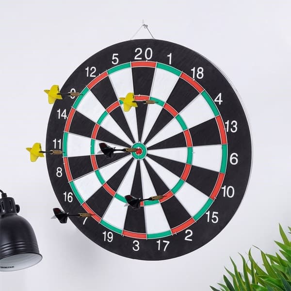 Kaksipuolinen tikkataulu ja tikkataulu, halkaisija 42 cm