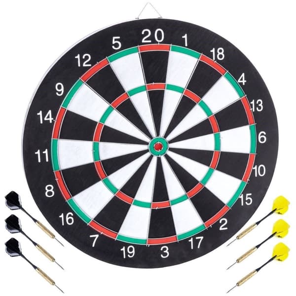 Dobbeltsidig darttavle med dart, 42 cm i diameter
