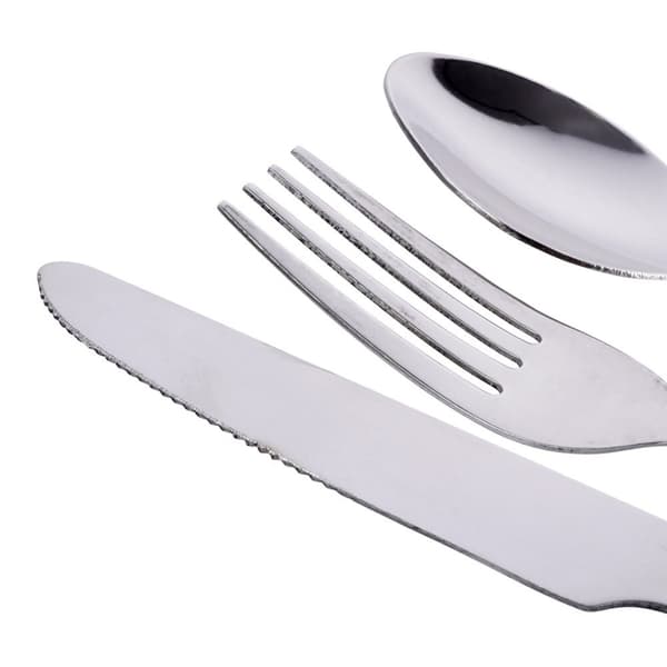 Skinnende rustfrit stål bestiksæt til én person