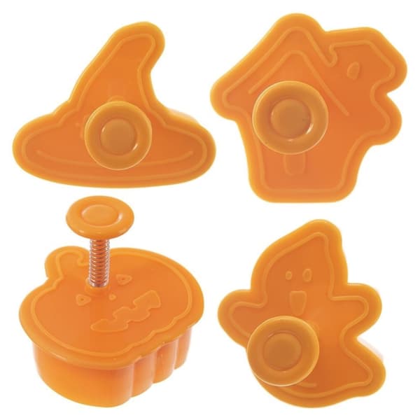 Halloween-bakeformer: Sett med 4 og mønsterstempel