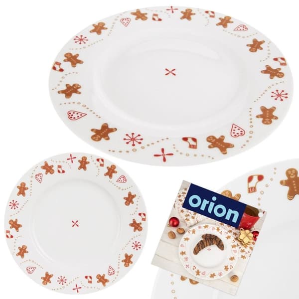 Hvid porcelænstallerken med charmerende honningkagemotiv