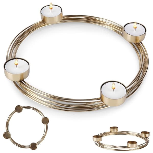 Lysestage i guld til fire fyrfadslys, industriel stil