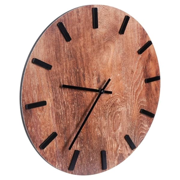 Stilfuldt sort vægur 40 cm i MDF og metal