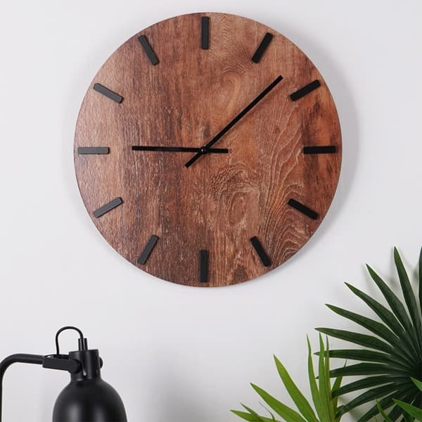 Stilfuldt sort vægur 40 cm i MDF og metal
