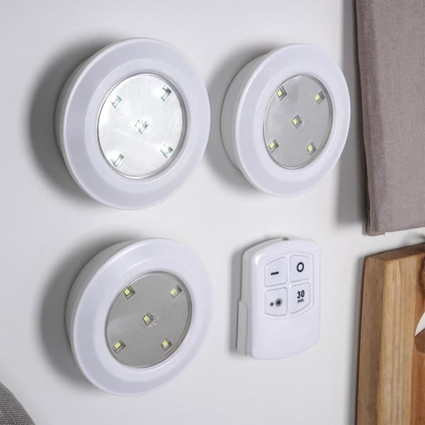Trådløse LED-lys med fjernkontroll og timer, 3-pakning