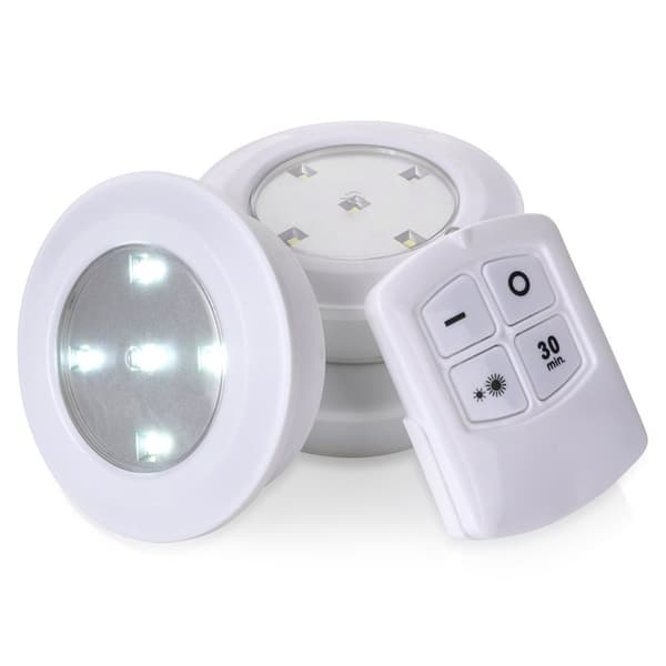 Trådløse LED-lys med fjernbetjening og timer, 3-pak