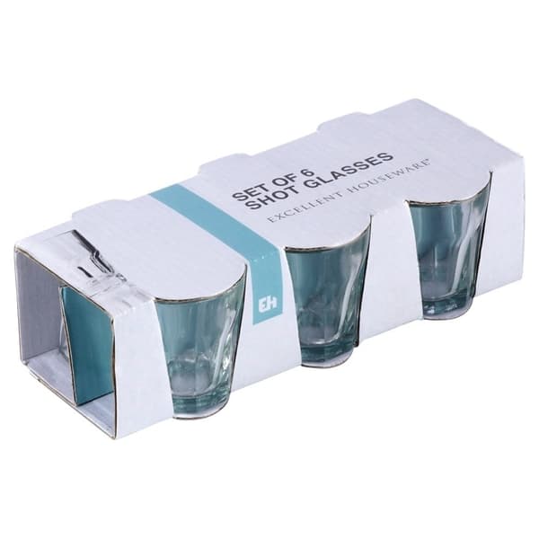 Set med 6 glas för vodka, likör eller shots, maskindiskbara