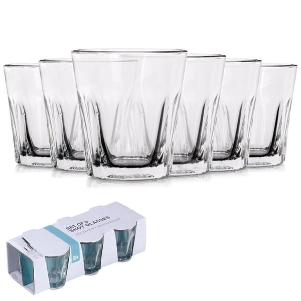 Set med 6 glas för vodka, likör eller shots, maskindiskbara