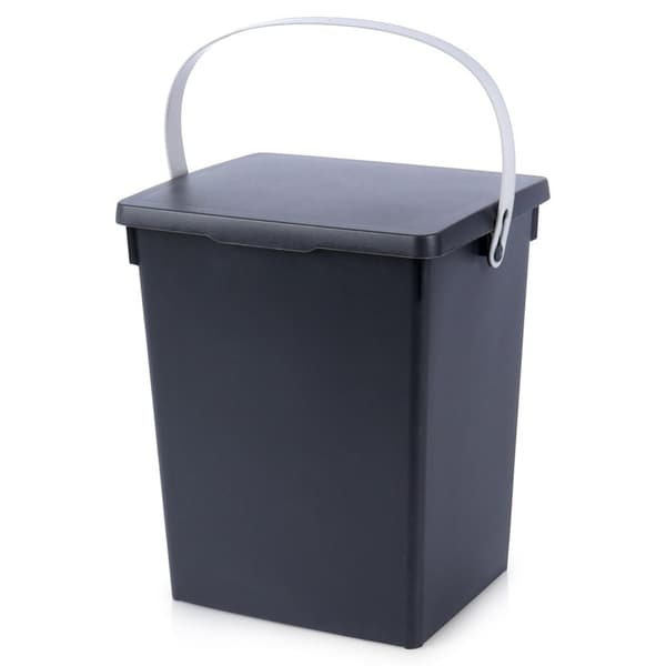 Praktisk svart förvaringslåda 5,5L med lock och handtag