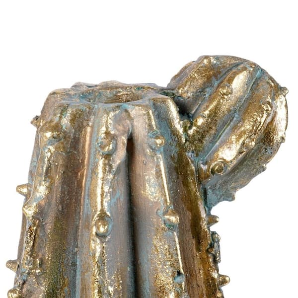 Kaktusformet blomstervase i sement med gullfinish