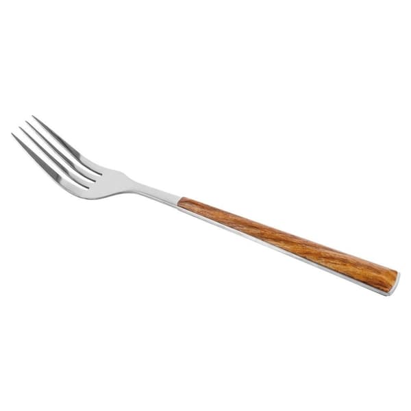 Elegant middagsskje i rustfritt stål, imitert tre, Tåler oppvaskmaskin
