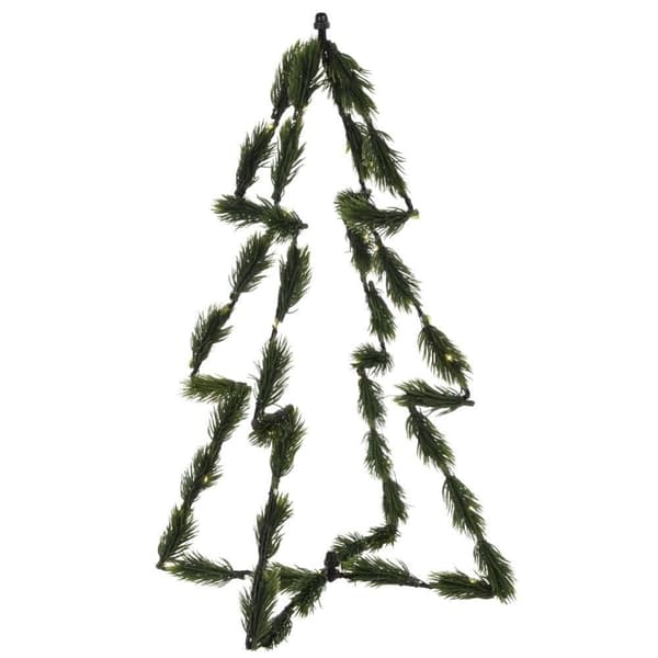 3D juletræ 40 cm med 30 LED lys, grøn farve