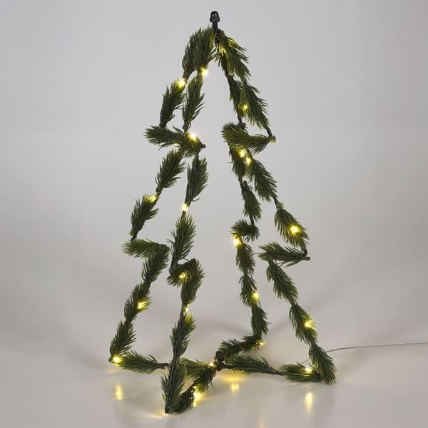 3D juletræ 40 cm med 30 LED lys, grøn farve