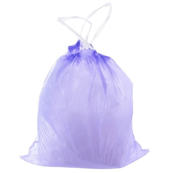 10 lila soppåsar 40L HDPE med lavendeldoft och dragsnöre