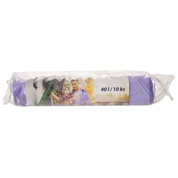 10 lila soppåsar 40L HDPE med lavendeldoft och dragsnöre