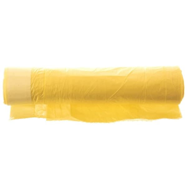 10 gule søppelsekker 60L HDPE med sitronduft og snøring