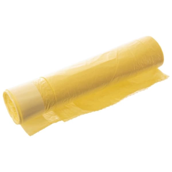10 gule søppelsekker 60L HDPE med sitronduft og snøring
