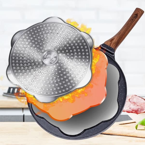 Granitt stekepanne 26 cm med 7 hull til alle komfyrer