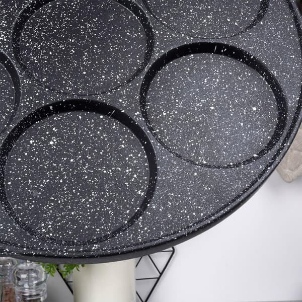 Granitt stekepanne 26 cm med 7 hull til alle komfyrer
