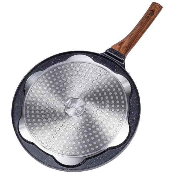 Granitt stekepanne 26 cm med 7 hull til alle komfyrer