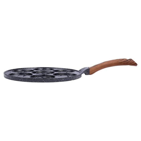 Graniittipaistinpannu 26 cm, 7 kasvojen muotoista reikää